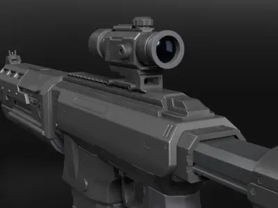 Sci-Fi Tactical Rifle Artemis Militia Low-poly 3D model