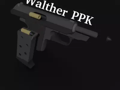 Walther PPK Low-poly 3D model