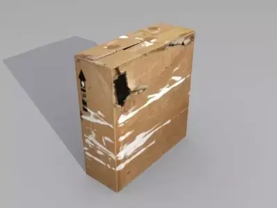 Crate 5 cardboard box Low-poly 3D model