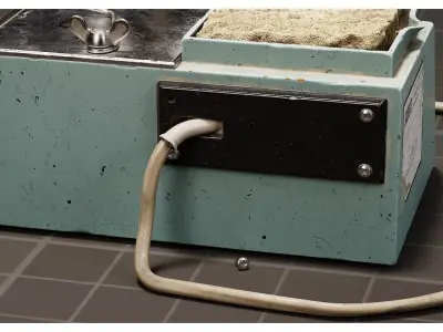 Retro Soldering Iron with Stand 3D model