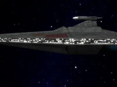 STAR WARS - ACCLAMATOR CLASS ASSAULT SHIP Low-poly 3D model
