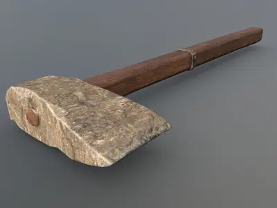 Axe - Stone Low-poly 3D model