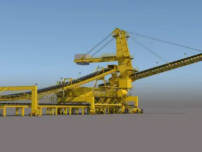 Excavator Conveyor Belt 1 3D model