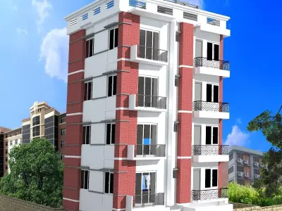TWO STORY COMMERCIAL BUILDING MODEL 3D model 3D model purchase