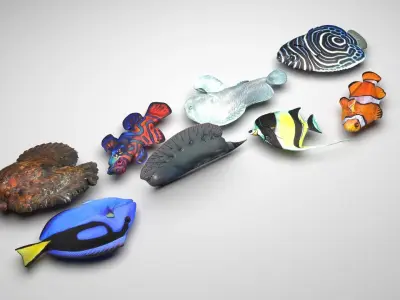 Fishes Set 3D model purchase