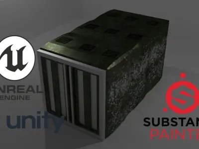 Container Green Free low-poly 3D model