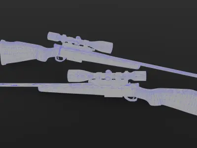 Hunting Rifle Low-poly 3D model purchase