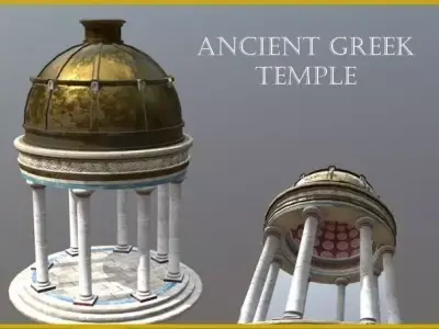 Ancient Greek Temple Gazebo Low-poly 3D model