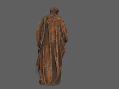 Old Man Statue Low-poly 3D model