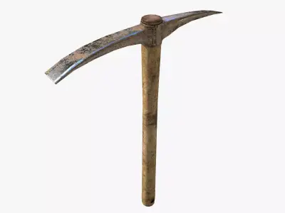 Pickaxe old Low-poly 3D model