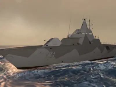 Visby military ship Low-poly 3D model