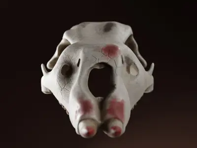 Prehistoric brass knuckles skull Low-poly 3D model