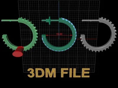 Earring Diamond Hoop Box Opened Back 15mm Inside Diameter  3D print model