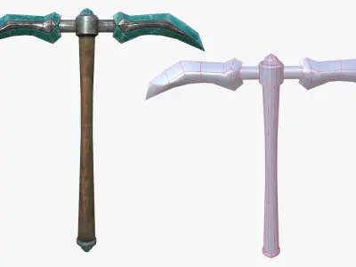 Diamond Pickaxe Low-poly 3D model