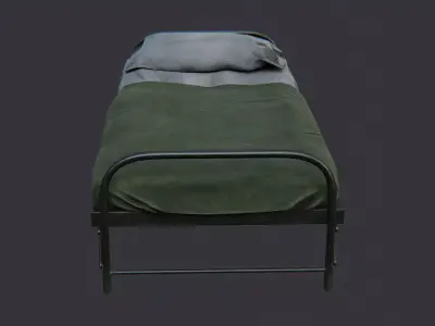 US Army Barracks Bed for Interior Scenes Low-poly 3D model