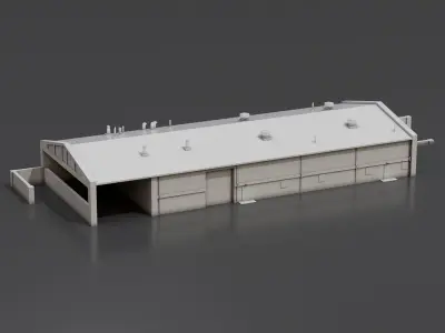 Warehouse Factory 1 Low-poly 3D model
