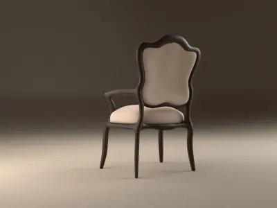 Antique Victorian Chair Low-poly 3D model