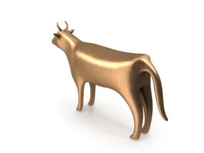 Cow PBR gold bull Low-poly 3D model