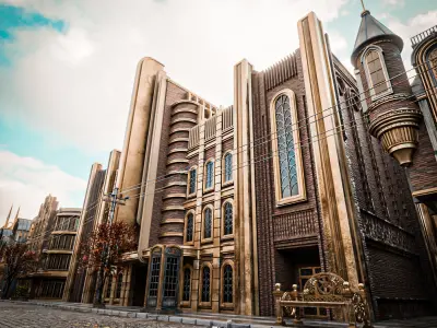ART DECO STEAMPUNK BUILDING 05 Low-poly 3D model