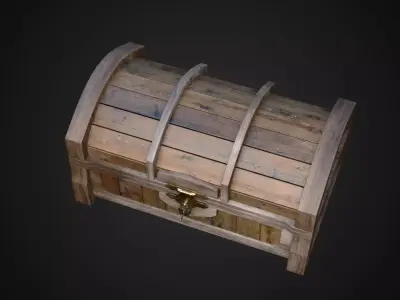 Treasure Chest Low-poly 3D model 6