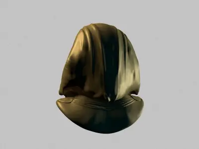Egyptian golden bust  Low-poly 3D model
