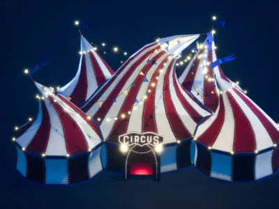 Circus Tent Stylized Model Low-poly 3D model