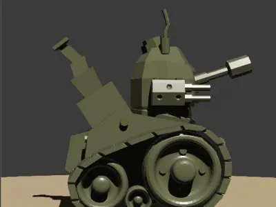 Mini War Tank - lowpoly Low-poly 3D model