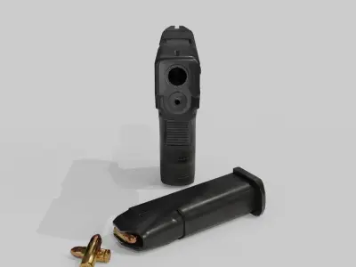 Glock 19 lowpoly Low-poly 3D model