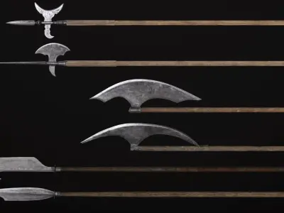 Medieval Weapon - Polearms II Low-poly 3D model