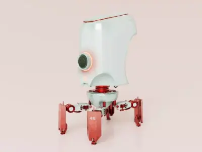 Sci-Fi Robot Drone  Stylized  Low-poly 3D model