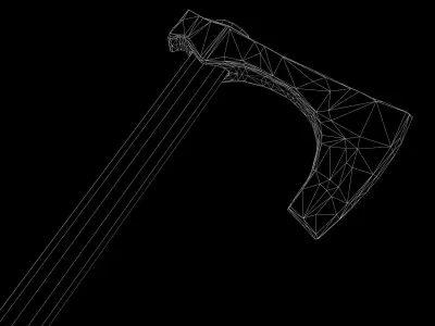 Iron battle Axe Low-poly 3D model purchase