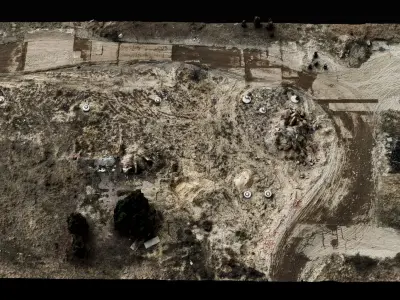 construction site terrain road debris area 150m photogrammetry Low-poly 3D model