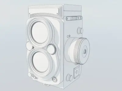 Twin Lens Reflex Camera 3D model
