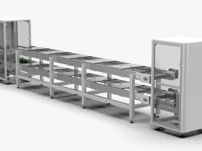 Double Speed Pipeline with Up and Down Circulation Free 3D model