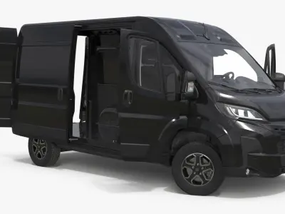  Black Fiat Ducato Small Van 2025 Rigged for Maya 