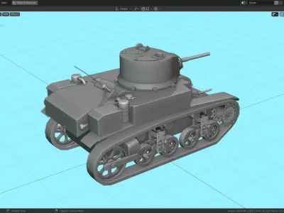 M3 Stuart Tank Base Mesh Low-poly 3D model