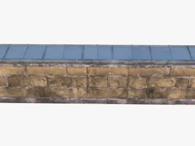 Brick Wall 0003  Modular Low-poly 3D model