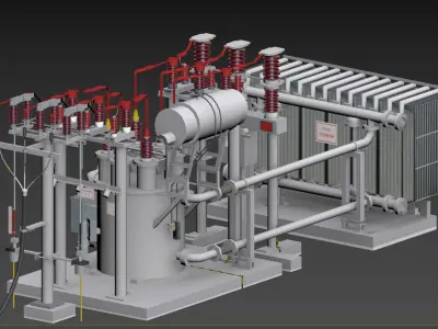 20kV Reactor  Low-poly 3D model
