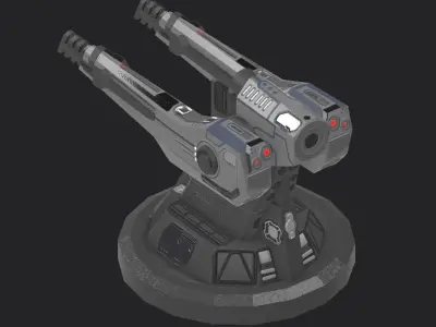 Sci-Fi Turret  Low-poly 3D model buy