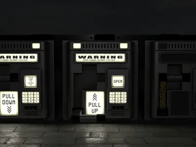 Industrial Power Switch Low-poly 3D model 2