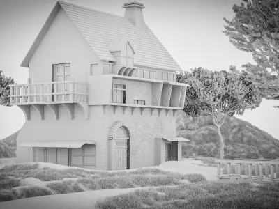 Old House Model Low-poly 3D model