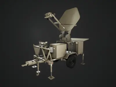 Military Satcom Transportable Terminal Low-poly 3D model
