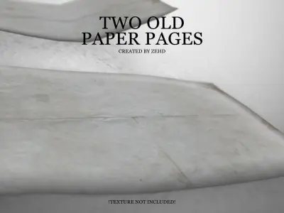Two old paper pages Free low-poly 3D model