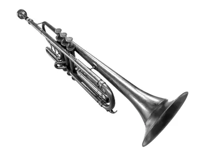 Trumpet   3 Types Low-poly 3D model