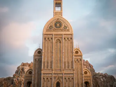 GOTHIC MODULAR BUILDING 1 Low-poly 3D model