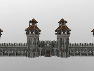 Castle Wall Level 20 3D model
