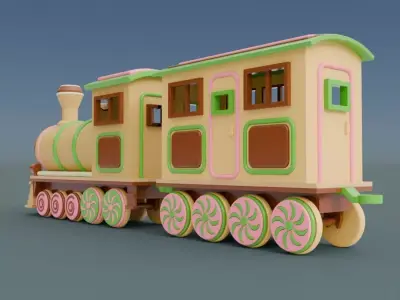 Gingerbread Train 3D Printing 3D print model
