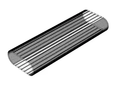 Aluminum Extruded Ribbed Oval Closet Rod MOD AL-06ft Low-poly 3D model