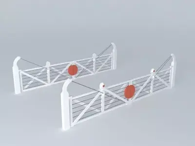 Eco Rail Track Crossing Gates Old Steam Days Free 3D model