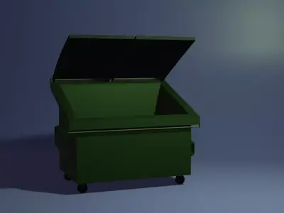 Low Poly Dumster trash bin Low-poly 3D model
